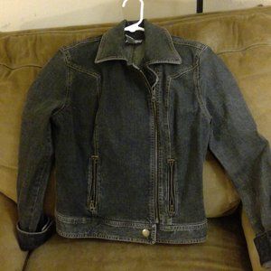 Ann Taylor Loft Black Denim Jacket, Size 6